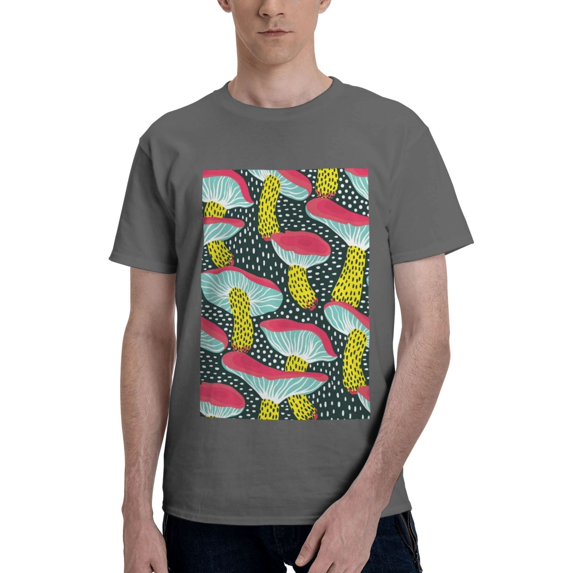 Bingfone Green Mushroom Men'S Loose Fit Short-Sleeve Pocket T-Shirt