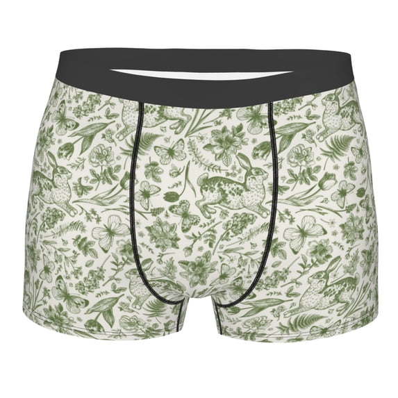 Bingfone Green Rabbit Men's Underwear - Casual Stretch Boxer Briefs-XX-Large
