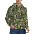 thumbnail image 1 of Bingfone Green Skulls Men's Drawstring Hoodie Long Sleeve Pocket Sweatshirts-Small, 1 of 6