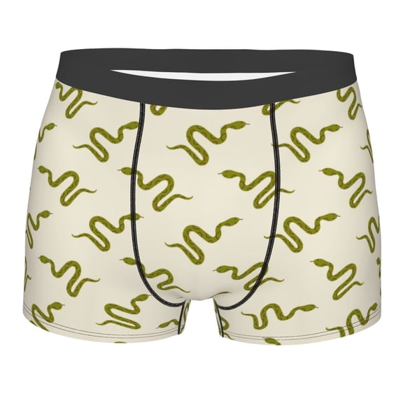 Bingfone Green Snake Men's Underwear - Casual Stretch Boxer Briefs-XX-Large