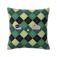 thumbnail image 1 of Bingfone Green Squares Linen Throw Pillow Covers Cushion Case Pocket Button Vintage Farmhouse Pillowcase-18"x18", 1 of 9