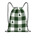 thumbnail image 1 of Bingfone Green White Lumberjack Plaid Drawstrings Backpacks Bags For Men Women Gym Drawstrings Bag, 1 of 9