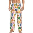 thumbnail image 1 of Bingfone Groovy Daisy Flowers Mens All Over Print Sleep Pajama Pants-Medium, 1 of 6