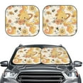 thumbnail image 1 of Bingfone Groovy Floral Windshield Sun Shade 2-Piece Foldable Car Front Window Sunshade For Most Sedans Suv Truck - Auto Sun Blocker Visor Protector Blocks Max Uv Rays - Medium, 1 of 7