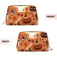 thumbnail image 1 of Bingfone Halloween 2 Print Leather Makeup Bag, Portable Hand-held Zipper Female Cosmetic Bag Toiletry Bag, Suitable for Home and Travel, 1 of 6