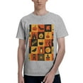 thumbnail image 1 of Bingfone Halloween Banner Symbols Men'S Loose Fit Short-Sleeve Pocket T-Shirt, 1 of 7