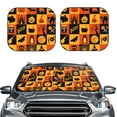 thumbnail image 1 of Bingfone Halloween Banner Symbols Print 2-Piece Sun Shade Front Windshield - Foldable Car Front Window Sunshades For Most Sedans Suv Truck - Medium, 1 of 7
