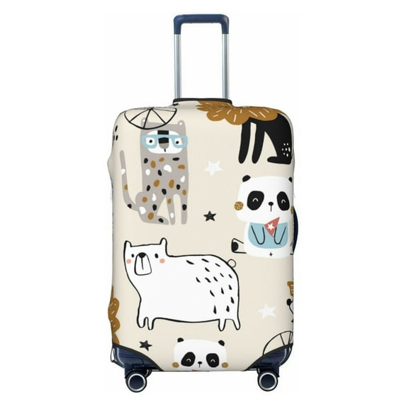 Bingfone Hand Drawn Animals Luggage Cover Washable Suitcase Cover Protector Anti-Scratch Suitcase Cover Fits 18-32 Inch Luggage (without luggage)
