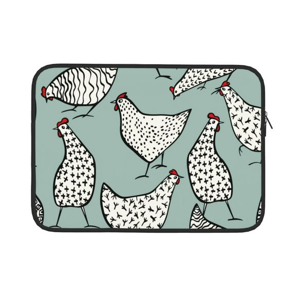 Bingfone Hand Drawn Chickens Laptop Sleeve Case 13 Inch, 360° Protective Computer Carrying Bag