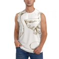 thumbnail image 1 of Bingfone Hand Drawn Goose Pattern Men's Tank Tops Workout Sleeveless Tee Shirts Running Beach Tanks for Men-Medium, 1 of 4