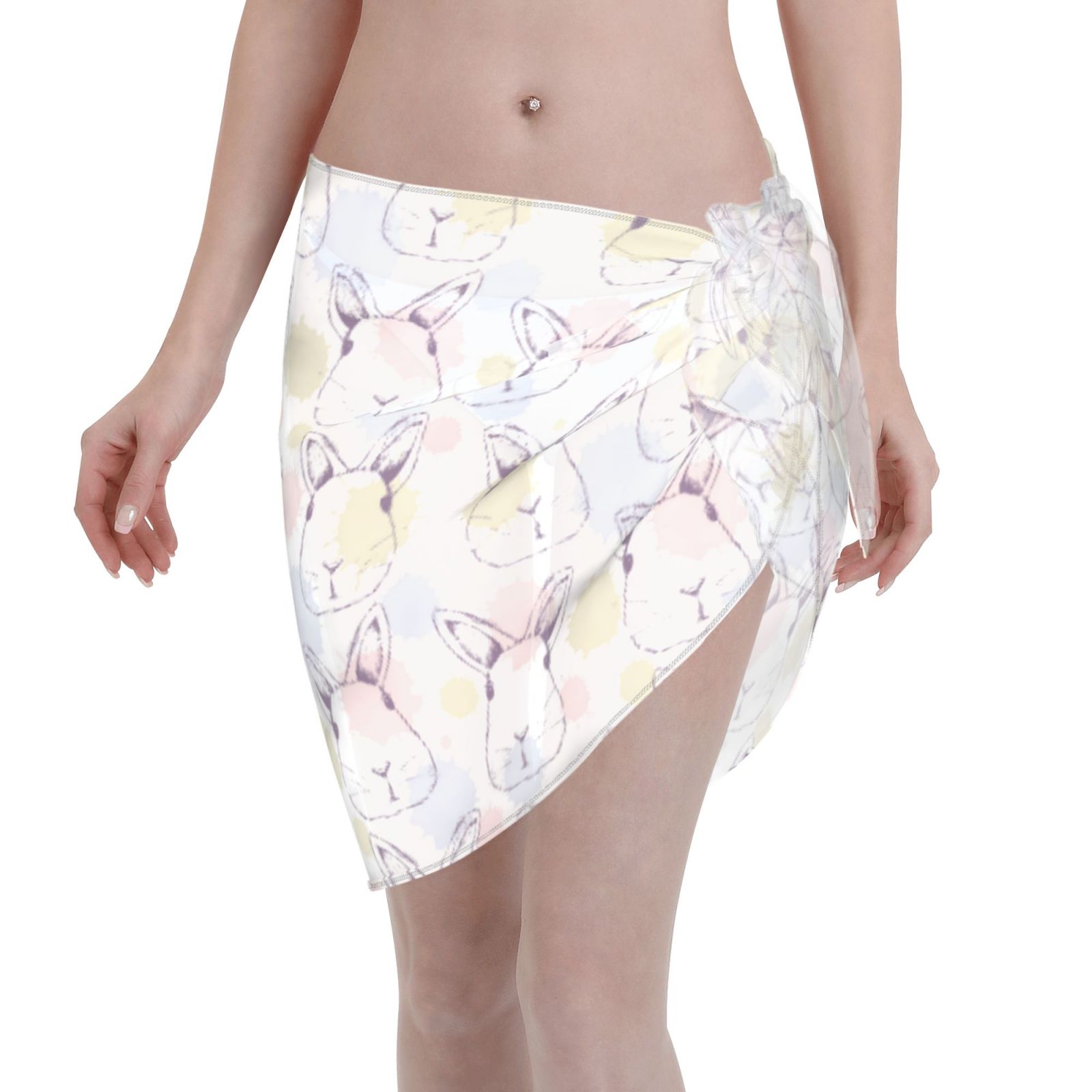 Jessica Rabbit Bathing Suit Bingfone Hand Drawn Rabbit Women's Sarong Swimsuit Cover Ups Bathing ...