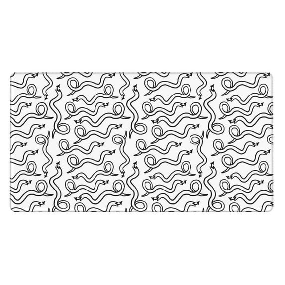 Bingfone Hand Drawn Snake Large Gaming Mouse Pad,Extended Desk Mousepad with Stitched Edges,Non-Slip Base,Water Resist Keyboard Pad for Gamer, Office & Home, 29.5 x 16 in