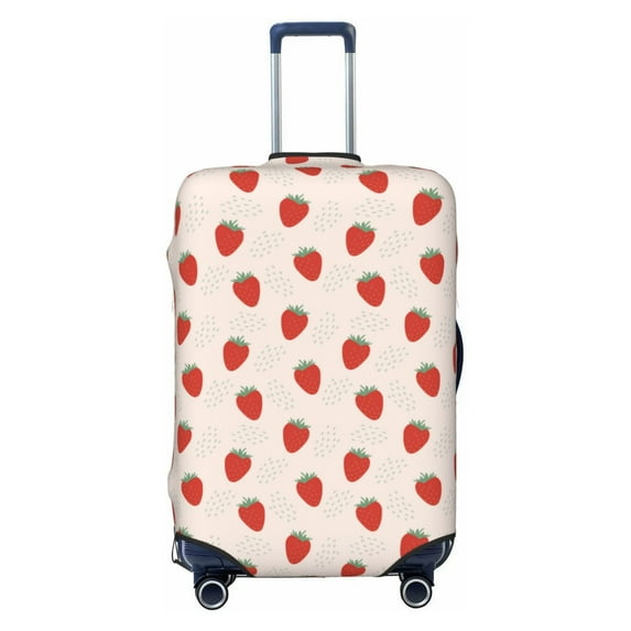 Bingfone Hand Drawn Strawberry Luggage Cover Washable Suitcase Cover Protector Anti-scratch Suitcase cover Fits 18-32 Inch Luggage