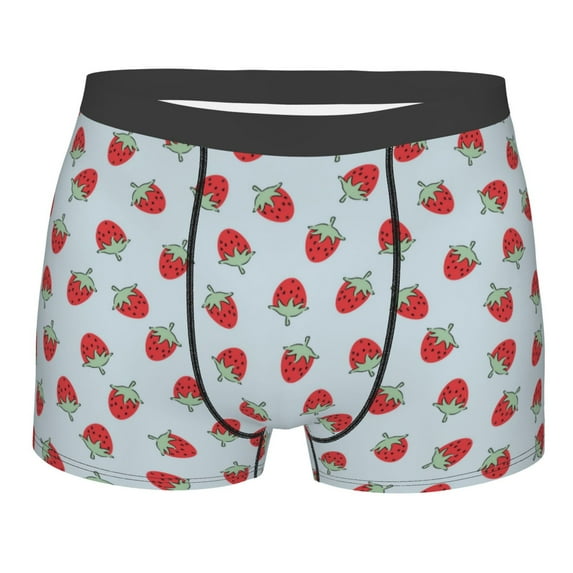 Bingfone Hand Drawn Strawberry Men's Underwear - Casual Stretch Boxer Briefs-X-Large