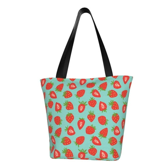 Bingfone Hand Drawn Strawberry Women Shoulder Tote Bags Casual Bag Ladies Shopping Handbag
