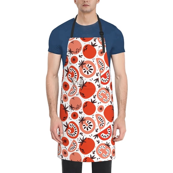 Bingfone Hand Drawn Tomatoes Apron Gifts For Men, Women Professional Grade Chef Apron for Kitchen,BBQ & Grill