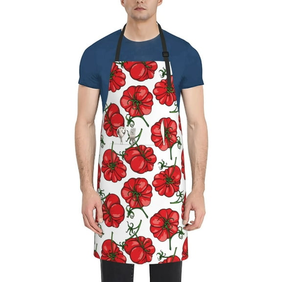 Bingfone Hand Drawn Tomatoes Apron Gifts For Men, Women Professional Grade Chef Apron for Kitchen,BBQ & Grill