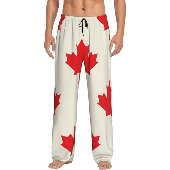 Bingfone Happy Canada Day Mens All Over Print Sleep Pajama Pants-X-Large