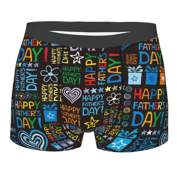 Bingfone Happy Father Day Men's Underwear - Casual Stretch Boxer Briefs-Large