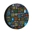 thumbnail image 1 of Bingfone Happy Father Day Spare Tire Cover Weatherproof Universal Wheel Protectors For Rv Camper Travel Trailer Suv Truck-17 Inch, 1 of 9