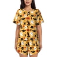thumbnail image 1 of Bingfone Happy Halloween Print Pajamas Sets for Women Soft Short-Sleeved Pjs with Lounge Shorts Two Piece Sleepwear, 1 of 8