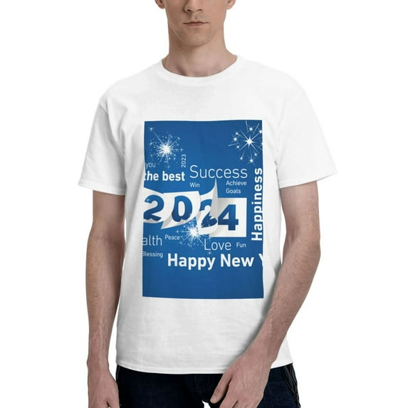 Bingfone Happy New Year 2024 (4) Men'S Loose Fit Short-Sleeve Pocket T-Shirt