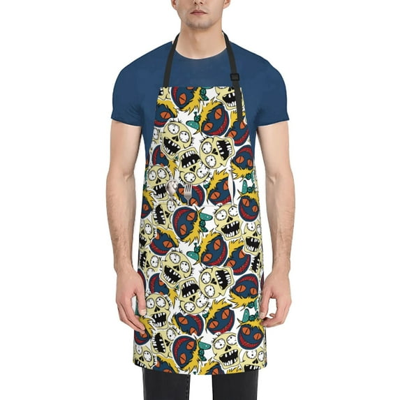 Bingfone Happy Skeleton Apron Gifts For Men, Women Professional Grade Chef Apron for Kitchen,BBQ & Grill