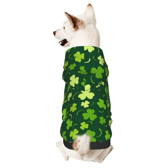 Bingfone Happy St. Patrick'S Day Dog Clothes Hoodie, Pet Winter Coat,Puppy Sweatshirts For Small Dogs Boy Girl,Suitable For All Breeds-Large