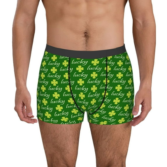 Bingfone Happy St. Patrick's Day Men's Underwear - Casual Stretch Boxer Briefs-X-Large