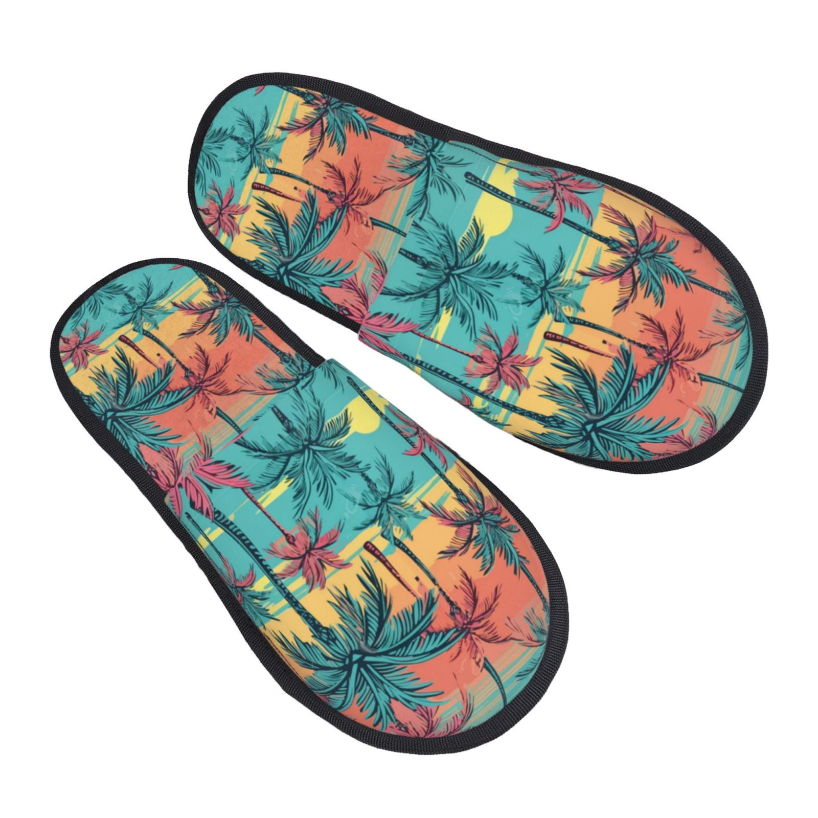 Bingfone Hawaii Palms House Slippers for Women Men with Soft Rubber ...