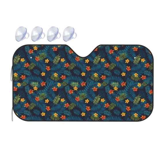 Bingfone Hawaiian Style Car Windshield Sunshade,Sun Foldable Sun Shield Sun Visor for Car - Medium