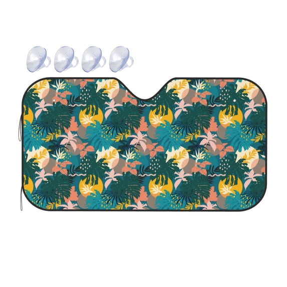 Bingfone Hawaiian Style Car Windshield Sunshade,Sun Foldable Sun Shield Sun Visor for Car - Small