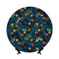 thumbnail image 1 of Bingfone Hawaiian Style Print Bone China Dinner Decorative Plates,Handmade Ceramic Dinner Plate with Stand for Home Club-8in, 1 of 6