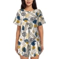 thumbnail image 1 of Bingfone Hawaiian Style Print Pajamas Sets for Women Soft Short-Sleeved Pjs with Lounge Shorts Two Piece Sleepwear, 1 of 1