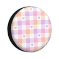 thumbnail image 1 of Bingfone Heart Buffalo Plaid Spare Tire Cover Weatherproof Universal Wheel Protectors For Rv Camper Travel Trailer Suv Truck 16 Inch, 1 of 9