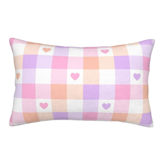 Bingfone Heart Buffalo Plaid Standard Size Pillowcase, Long Staple Pure Cotton Envelope Closure Pillow Cover,20"X30"