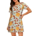 thumbnail image 1 of Bingfone Hearts And Autumn Leaves Nightgowns for Women Sleep Shirts Short Sleeve Nightshirt Pullover Nightdress Soft Sleepwear, 1 of 6