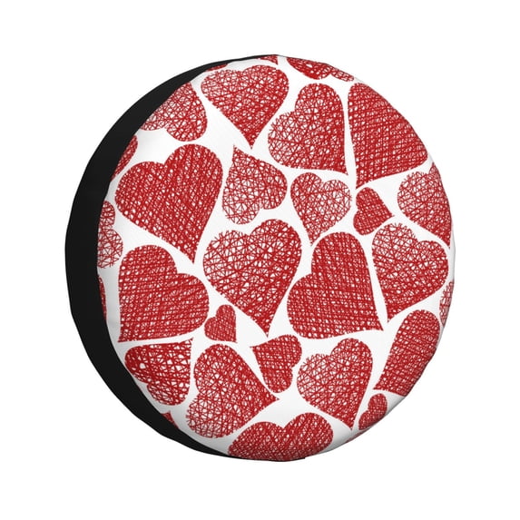 Bingfone Hearts Spare Tire Cover Weatherproof Universal Wheel Protectors For Rv Camper Travel Trailer Suv Truck 17 Inch