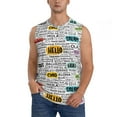 thumbnail image 1 of Bingfone Hello Pattern Men's Tank Tops Workout Sleeveless Tee Shirts Running Beach Tanks for Men-X-Large, 1 of 8