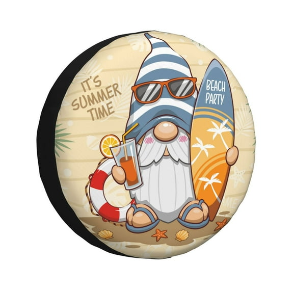 Bingfone Hello Summer Cute Gnome Spare Tire Cover Weatherproof Universal Wheel Protectors For Rv Camper Travel Trailer Suv Truck 16 Inch