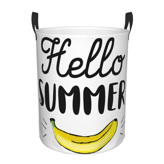Bingfone Hello Summer Waterproof Foldable Laundry Hamper Bucket With Handles For Storage Bin,Clothes Hamper (Small)