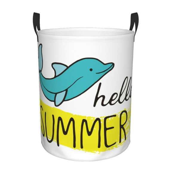 Bingfone Hello Summer Waterproof Foldable Laundry Hamper Bucket With Handles For Storage Bin,Clothes Hamper (Small)