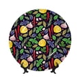 thumbnail image 1 of Bingfone Herbs And Spices Print Bone China Dinner Decorative Plates,Handmade Ceramic Dinner Plate with Stand for Home Club-8in, 1 of 6
