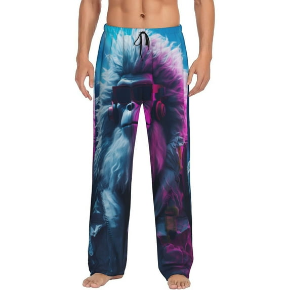 Bingfone Hip-Hop Glasses Gorilla Mens All Over Print Sleep Pajama Pants-Small