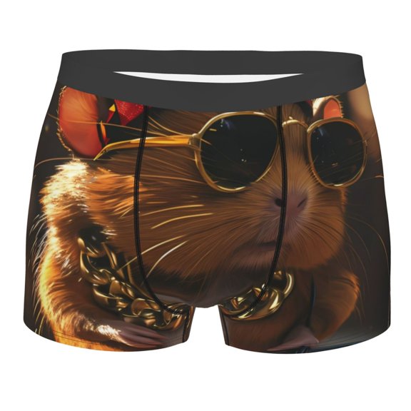 Bingfone Hip-Hop Guinea Pig. Men's Underwear - Casual Stretch Boxer Briefs-Small