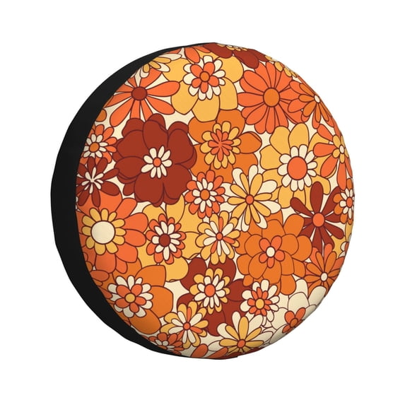 Bingfone Hippie Flower Spare Tire Cover Weatherproof Universal Wheel Protectors For Rv Camper Travel Trailer Suv Truck 16 Inch