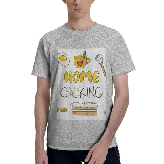 Bingfone Home Cooking Men'S Loose Fit Short-Sleeve Pocket T-Shirt