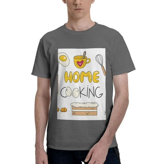 Bingfone Home Cooking Men'S Loose Fit Short-Sleeve Pocket T-Shirt