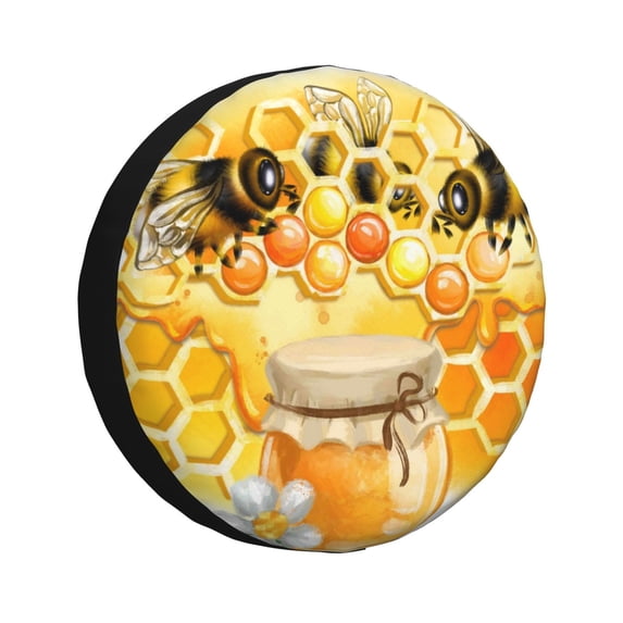 Bingfone Honey Bee Spare Tire Cover Weatherproof Universal Wheel Protectors For Rv Camper Travel Trailer Suv Truck 16 Inch