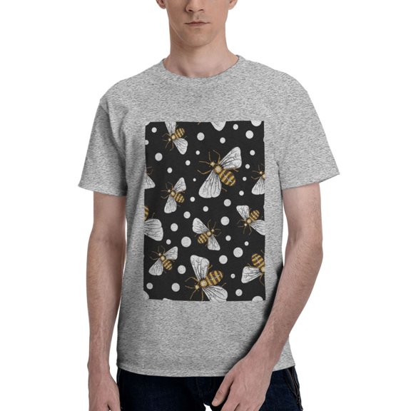 Bingfone Honey Bees At Night Men'S Loose Fit Short-Sleeve Pocket T-Shirt